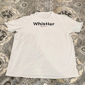 lululemon athletica fundamental tee shirt in white with Whistler graphic
